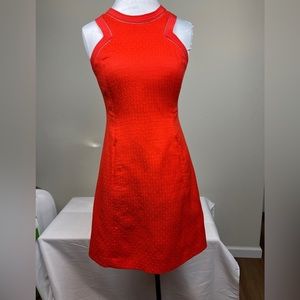 𝅺Rebecca Taylor crew neck mini dress Size 8 orange.